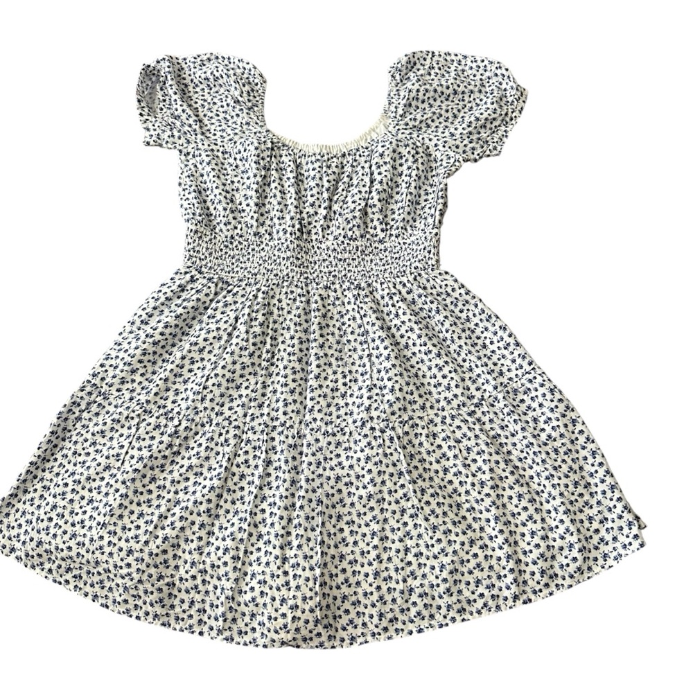 Hollister Blue Floral Smocked Romper Built-In Shorts Size XL